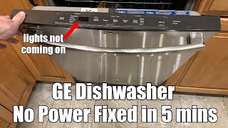 GE Dishwasher No Power No Lights Fixed [upl. by Acceber]