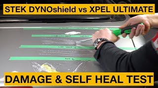 XPEL Ultimate Plus vs STEK DYNOshield WATCH ME DESTROY THIS BENZ TRUNK  Self Healing  Damage test [upl. by Hinckley]