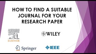 How to Find a Suitable Journal for Your Research Paper  Springer  Elsevier  IEEE [upl. by Sivel]