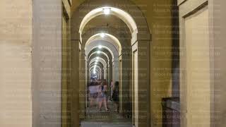 Arches of the Vasari Corridor night timelapse in Florence Italy [upl. by Kamillah]