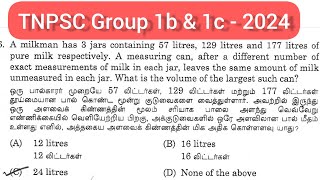 A milkman has 3 jars containing 57 litres 129 litres and 177 litres of pure milk respectively Tamil [upl. by Aluk]