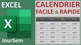 Calendrier Excel facile et rapide [upl. by Dre]