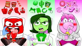 Inside out Disgust Anger Embarrassment Emoticon Mukbang l MOOMOOSTUDIO [upl. by Sinnel133]