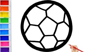 Easy Soccer ball drawing and colouring for kids DIY for kids Toodlers Crazy Drawing [upl. by Tatia]