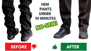 EASY No Sew Way to Hem Uniform Pants with fabric hemming tape [upl. by Windham]