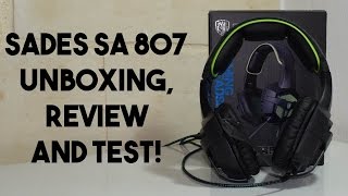 Sades SA 807 Headset Unboxing Review and Test [upl. by Combs]