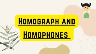 Homograph and Homophones English Grammar English Speaking skills [upl. by Riker344]