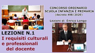 I requisiti culturali e professionali del docente  LEZIONE N1 [upl. by Pedrotti402]