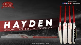 Heega Choice of Champion Hayden English Technology Mongoose Type Cricket Bat  Heega Sports [upl. by Annaerdna]