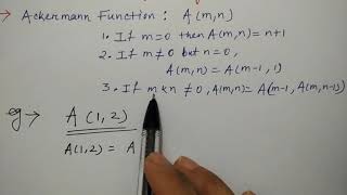 ackermann function in hindi  Data Structures  Niharika Panda [upl. by Yelsnit]