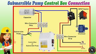 Submersible Pump Control Box Connection  Single Phase Submersible Motor Control Box Wiring Diagram [upl. by Ayrolg798]