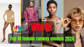 Top 10 female runway models 2024  Top Model 2024 modelling runway usa topnews top10 [upl. by Tteve]