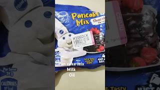 chocolate pan cake pancake mix chocolate flavor pancake recipe food [upl. by Cher719]