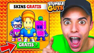 ASÍ CONSEGUÍ las 3 SKINS GRATIS de STUMBLE GUYS 😍 [upl. by Solnit]