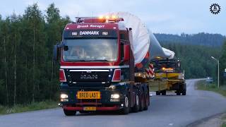 Special transport by night at the Artic circle  617M wings for windmill [upl. by Seiuqram]