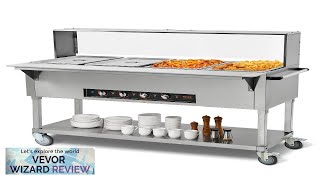 VEVOR 4Pan Commercial Food Warmer 4 x 206QT Electric Steam Table 2000W Review [upl. by Yrkcaz319]