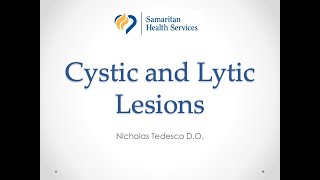 Tedesco  Cystic amp Lytic Lesions [upl. by Nnav]