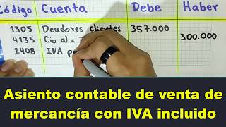 Cómo CONTABILIZAR una VENTA con IVA INCLUIDO [upl. by Llebana943]