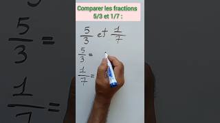 Comparer les fractions 53 et 17 قارن الكسرين [upl. by Llevram]