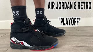 AIR JORDAN 8 RETRO quotPLAYOFFquot REVIEW amp ON FEET I HONESTLY HAD A CHANGE OF HEART THESE SOLD OUT FAST [upl. by Ahsel]