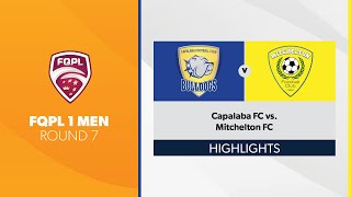 FQPL 1 Men R7  Capalaba FC vs Mitchelton FC Highlights [upl. by Noyahs]