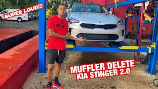 KIA STINGER 20T MUFFLER DELETE SUPER LOUD IM IN LOVE [upl. by Hsekin]