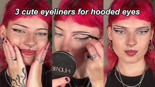 easy graphic eyeliner looks for HOODED eyes easy edition [upl. by Tegan]