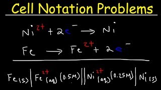 Cell Notation Practice Problems Voltaic Cells  Electrochemistry [upl. by Ainival]