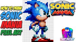 How to Draw Sonic the Hedgehog  Sonic Mania Pixel Art Drawing Tutorial [upl. by Lamprey898]