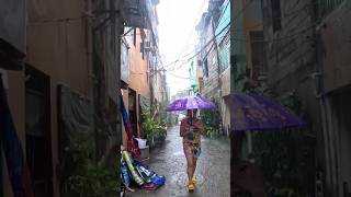 Heavy rain Walk in Commonwealth Quezon City Philippines [upl. by Lalage238]