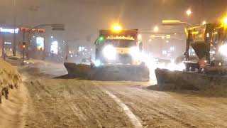 Convoi de déneigement février 2018 Boulevard Taschereau Brossard [upl. by Eonak519]