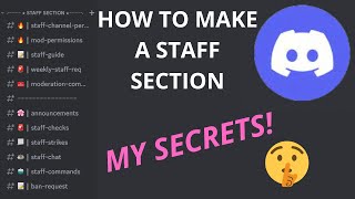 How to make a professional staff section for your discord server  2023 [upl. by Alber]