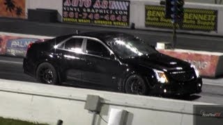 800 HP CTSV vs Nissan GTR Modded  14 mile Drag Race  Road Test TV ® [upl. by Vincents]