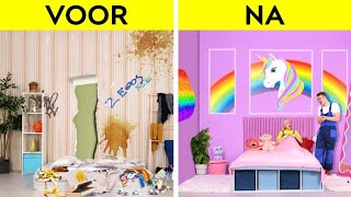 GEWELDIGE KAMER MAKEOVER  DIYideeën en knutsels voor je kamer  Tips voor ouders door 123 GO [upl. by Xonnel]