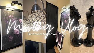 Moving Vlog Bathroom Makeover Part 2 • Apartment living • Decorate With Me [upl. by Ahsemak]