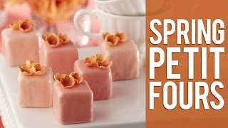 Learn how to Decorate Spring Petit Fours using the Flower and Leaf Mini Fondant CutOuts [upl. by Anihta577]