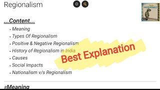 Regionalism  Meaning Types History Causes and its social impacts [upl. by Eelhsa957]