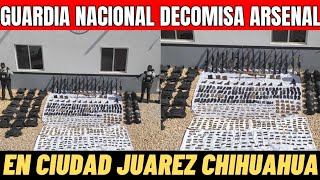 GUARDIA NACIONAL DECOMISA FUERTE ARSENAL DE ARMAS ENTRE ELLOS UN BARRET CAL50 EN CHIHUAHUA 🌎🇲🇽 [upl. by Moreland]