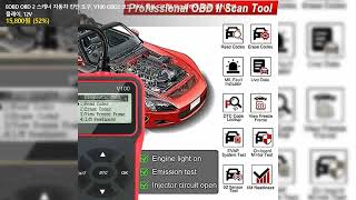 EOBD OBD 2 스캐너 자동차 진단 도구 V100 OBD2 코드 리더 범용 디지털 디스플레이 16 핀 플러그 앤 플레이 12V [upl. by Fatimah]