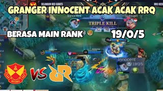 GRANGER innocent Acak acak RRQ 19 KILL RRQ VS SRG GAME 3 M6 REACTION STREAMER [upl. by Slorac]