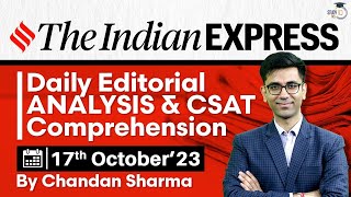 Indian Express Editorial Analysis by Chandan Sharma  17th October 2023  UPSC Current Affairs 2023 [upl. by Sheelagh]