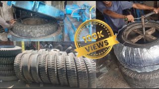 Restoring of use old tyre  Restore old tyre making new how old tyre are retread BusinessInsider [upl. by Adohr478]