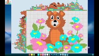 Nonogram The little bear hid in the flowers [upl. by Annoyed979]