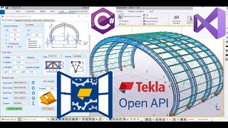 Tekla open API  Cerchas curvas Arco catenaria parábola cubica quadt campana amp elipse [upl. by Grishilda]