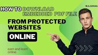 how to download embedded PDF file from protect websites quotEarn and Learn onlinequot [upl. by Quincey]