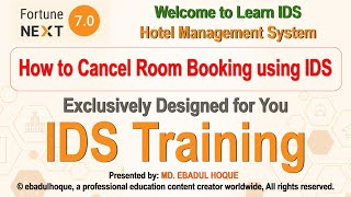 IDS Training  How to Cancel Room Booking using IDS Reservation Module [upl. by Notle14]