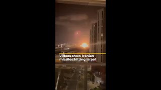 Videos show Iranian missiles hitting Israel  AJ shorts [upl. by Evanthe948]