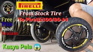 Pirelli rear tire 1008014 for Mio i125 from TAKARA tires Bocaue branch [upl. by Adnawot320]