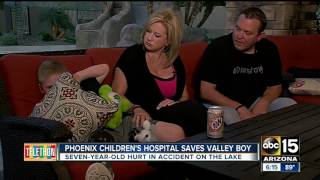 Boy in boating accident finds hope at Phoenix Children’s Hospital [upl. by Ellenij265]