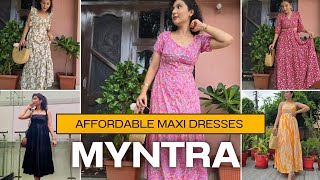 Myntra Affordable Dress Haul  Trendy Maxi Dress haul  Tryon haul  Style By Preeti [upl. by Nerraj]